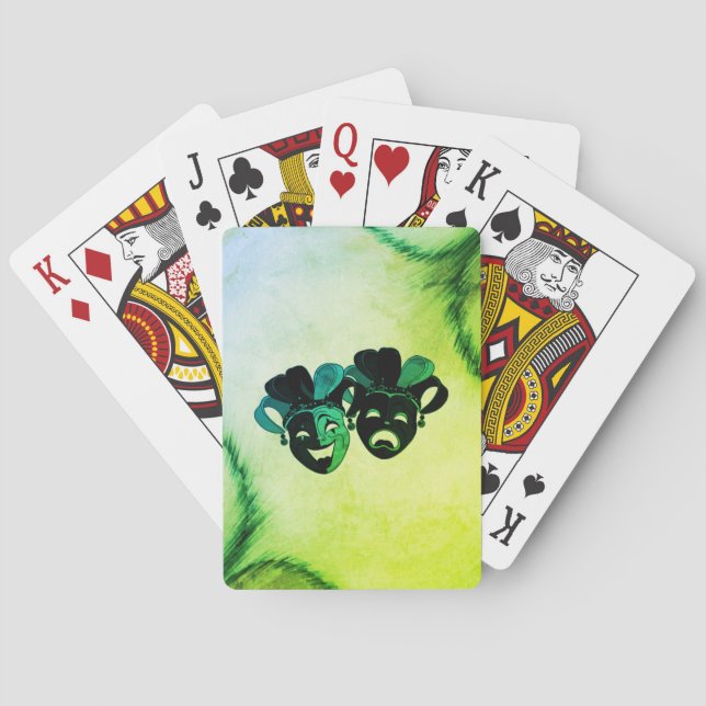 Jeu De Cartes Comédie et Tragédie Théâtre Design vert (dos)