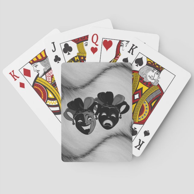 Jeu De Cartes Comédie et tragédie Théâtre Jester Masques Argent (dos)