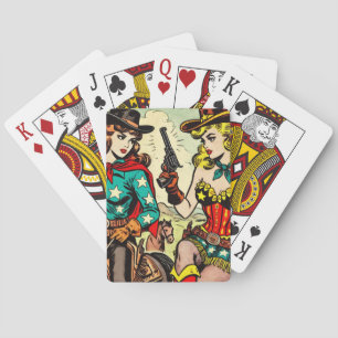Jeu De Cartes Comics Western Cowgirl vintage