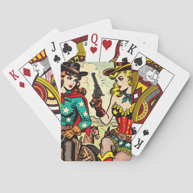 Jeu De Cartes Comics Western Cowgirl vintage (dos)