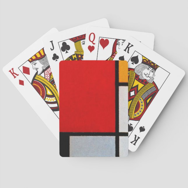 Jeu De Cartes Composition avec grand plan rouge (dos)