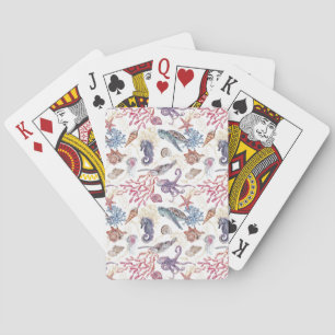 Jeu De Cartes Composition de série de design aquatique aquarelle
