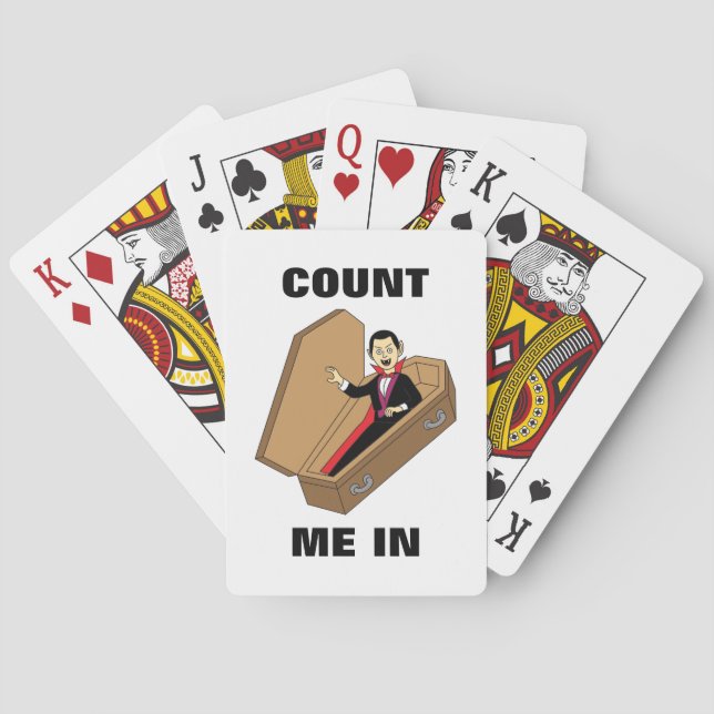 Jeu De Cartes Comptez-Moi Dans Funny Halloween Vampire Pun (dos)