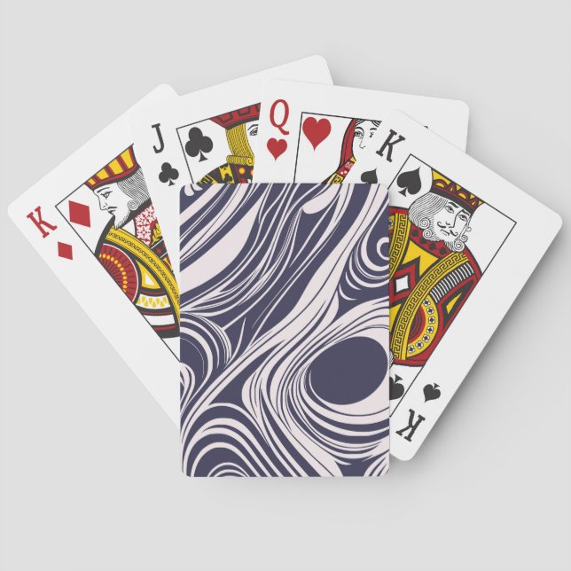 Jeu De Cartes conception Abstraite de tourbillons liquides bleus (dos)