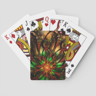 Jeu De Cartes Conception Abstraite des fleurs fractales.