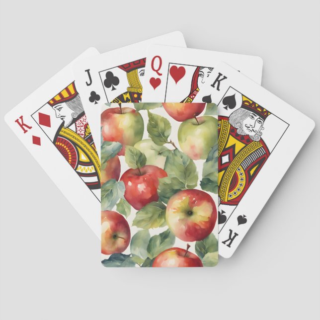 Jeu De Cartes Conception aquarelle de pommes fraîches (dos)
