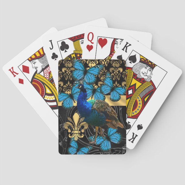 Jeu De Cartes Conception assez féminine de paon (dos)