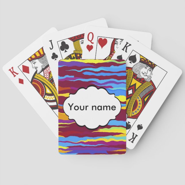 Jeu De Cartes Conception d'abrégé sur vagues d'aquarelles (dos)