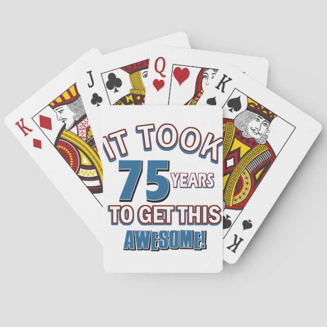 Jeu De Cartes Conception d'anniversaire de 75 ans (dos)