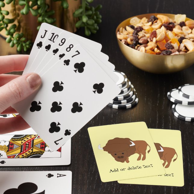 Jeu De Cartes Conception de bison sur fond de couleur au choix (In Situ)