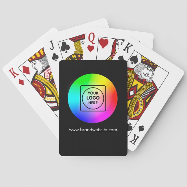 Jeu De Cartes Conception de cartes de poker avec logo noir gras  (dos)