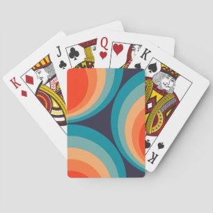 Jeu De Cartes Conception de cercles rétro colorés