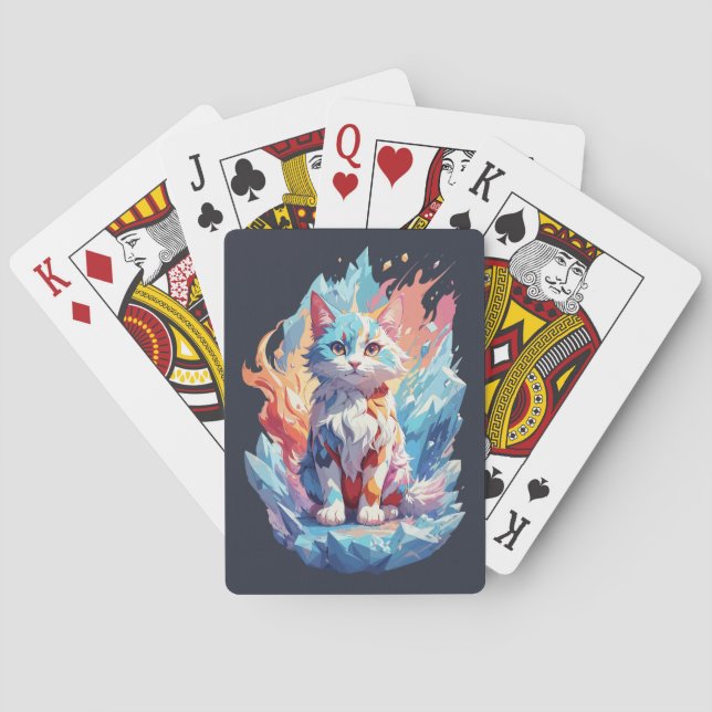 Jeu De Cartes Conception de chat de fantaisie en cristal mignon (dos)
