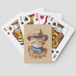Jeu De Cartes Conception de chaton cowboy vintage