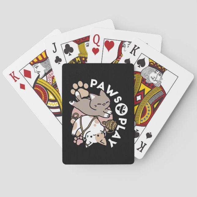 Jeu De Cartes Conception de chats mignons et joueurs – Art de pa (dos)