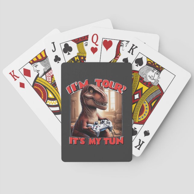 Jeu De Cartes Conception de citation de joueur de T-Rex drôle (dos)