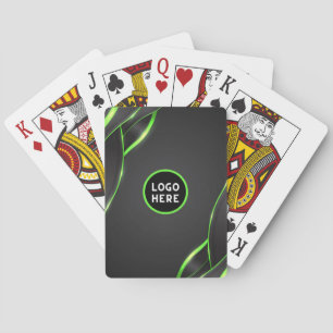 Jeu De Cartes Conception de fluide abstrait noir et vert Ajout