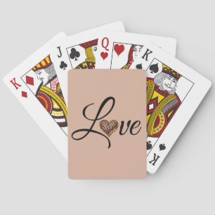 Jeu De Cartes Conception de l'amour du cœur léopard Glam