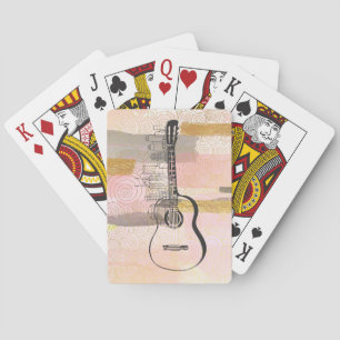 Jeu De Cartes Conception de l'aquarelle de la Guitare Skyline de