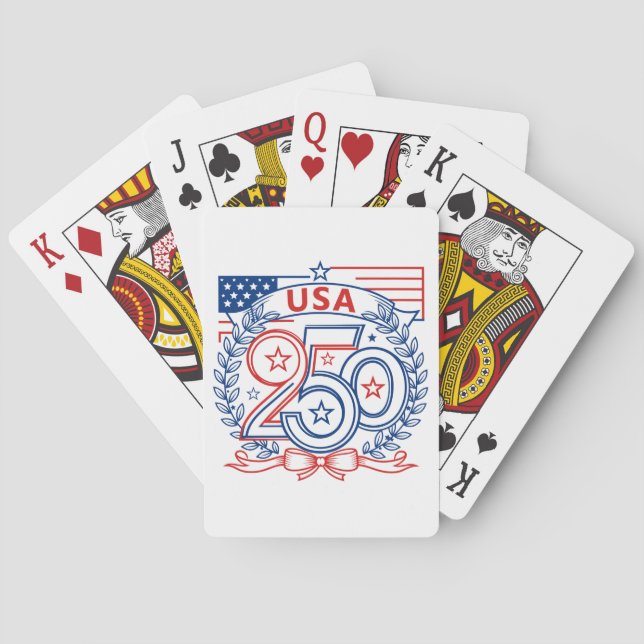 Jeu De Cartes Conception de l'emblème anniversaire patriotique U (dos)
