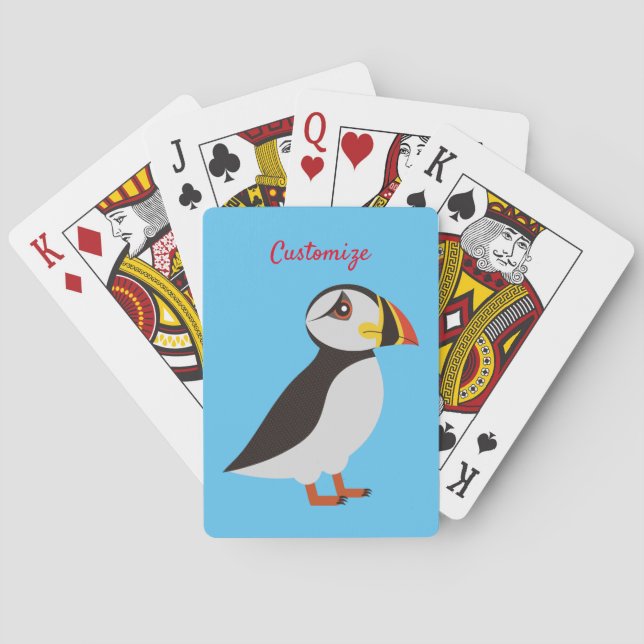 Jeu De Cartes Conception de macareux de l'Atlantique Cute Thunde (dos)
