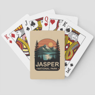 Jeu De Cartes Conception de montagne vintage du parc national de