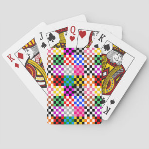 Jeu De Cartes Conception de motif à carreaux patchwork coloré