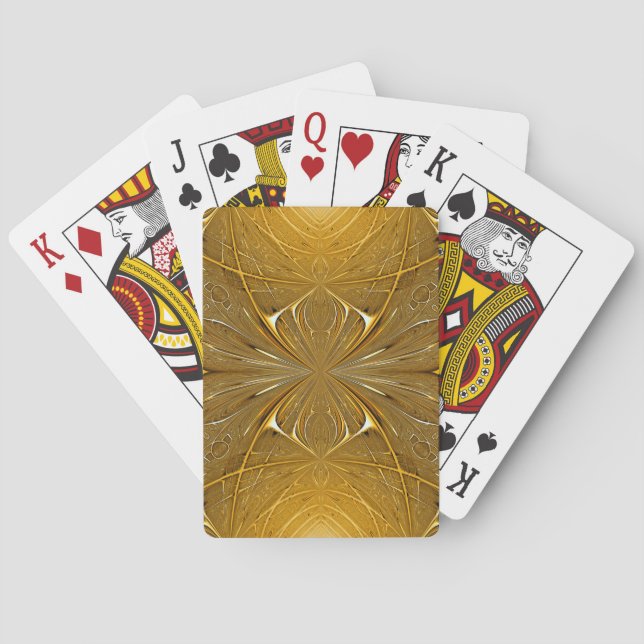 Jeu De Cartes Conception de motif métallique doré (dos)