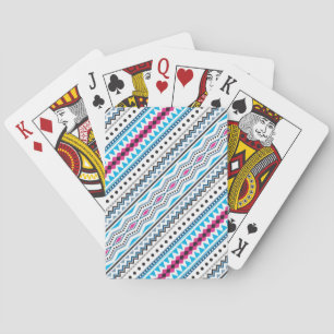 Jeu De Cartes Conception de motifs de fille tribale rose bleu mi