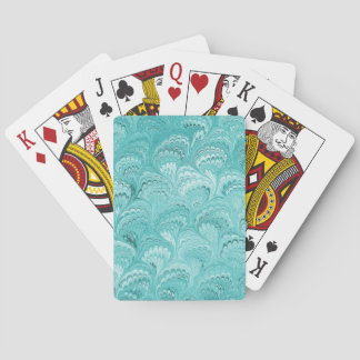 Jeu De Cartes Conception de papier marbré Aqua