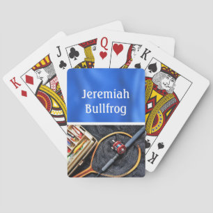 Jeu De Cartes Conception de pêche avec bâton et bobine personnal