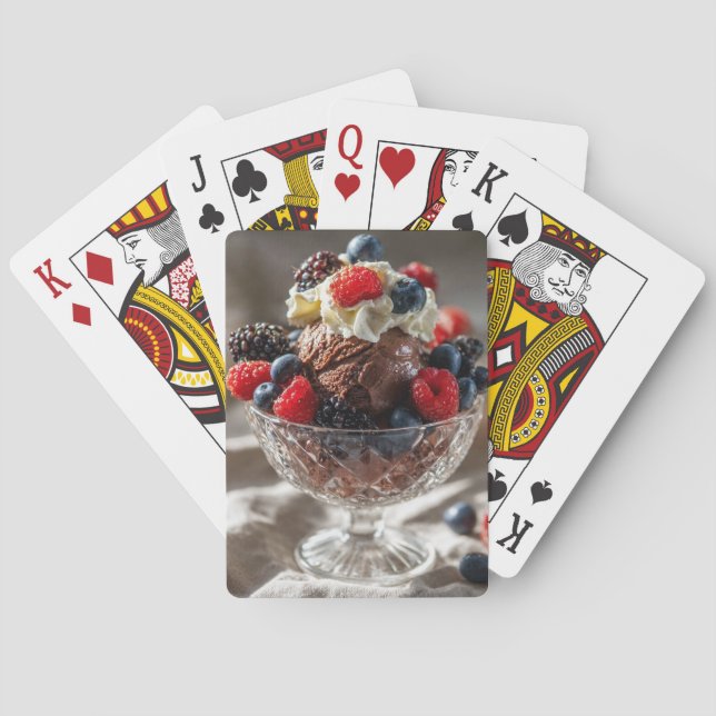 Jeu De Cartes Conception de photo de dessert aux baies de chocol (dos)