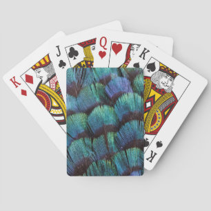 Jeu De Cartes Conception de plume de faisan bleu-vert