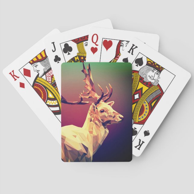 Jeu De Cartes Conception de polygone de cerf (dos)