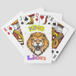 Jeu De Cartes Conception de portrait majestueux de lion couronné