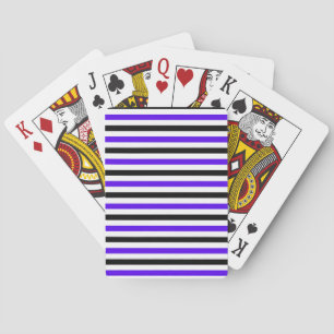 Jeu De Cartes Conception de rayures blanches noires et bleues