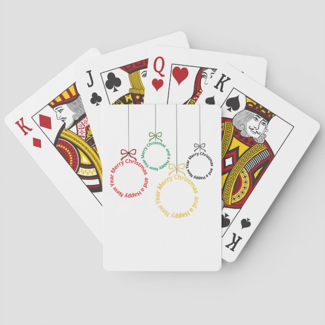 Jeu De Cartes Conception de texte d'ornements de Noël (dos)