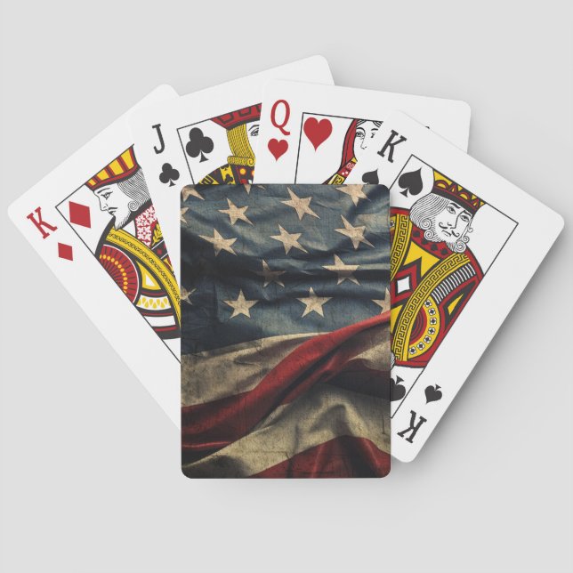 Jeu De Cartes Conception de tissu d'armure de drapeau américain (dos)