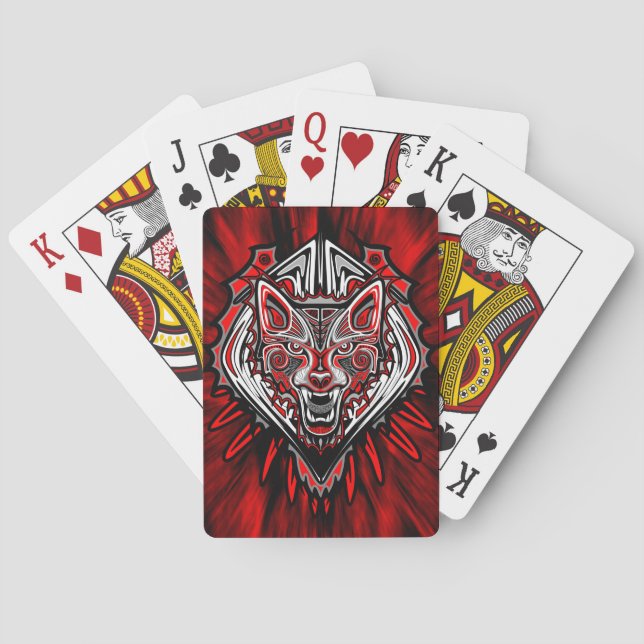 Jeu De Cartes Conception de totem tribal Haida Loup (dos)