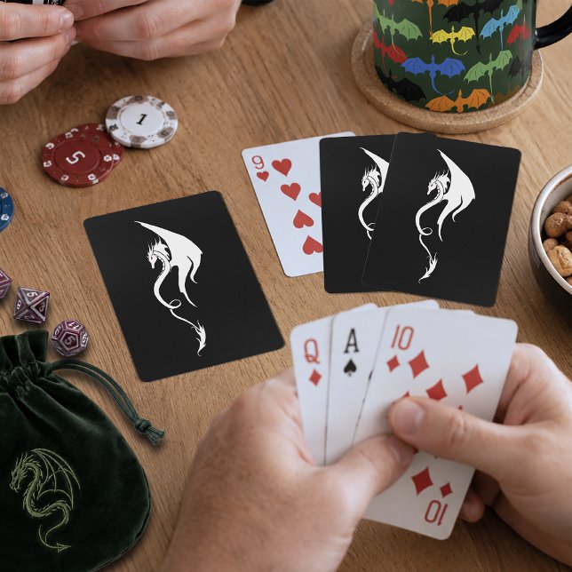 Jeu De Cartes Conception d'illustration de dragon tribal noir bl (Créateur téléchargé)