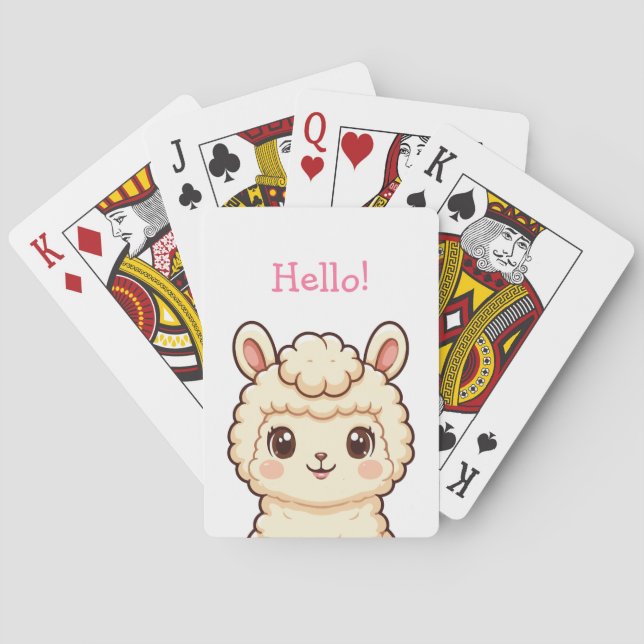 Jeu De Cartes Conception d'illustration de lama mignon (dos)
