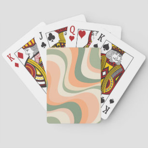 Jeu De Cartes Conception d'ondes rétrogrades modernes multicolor