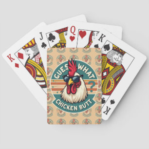 Jeu De Cartes Conception drôle de blague de poulet rétro