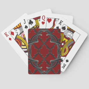 Jeu De Cartes Conception en double hélice. Noir sur rouge foncé