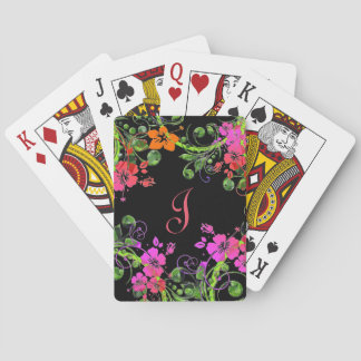 Jeu De Cartes Conception florale monogramme