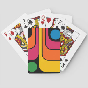 Jeu De Cartes Conception géométrique de style rétro années 70 Mo