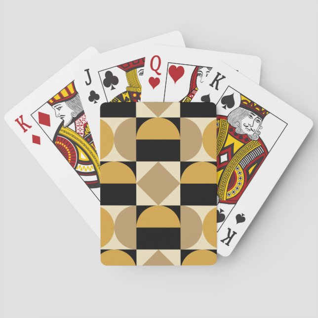 Jeu De Cartes Conception géométrique rétro style années 1970 (dos)