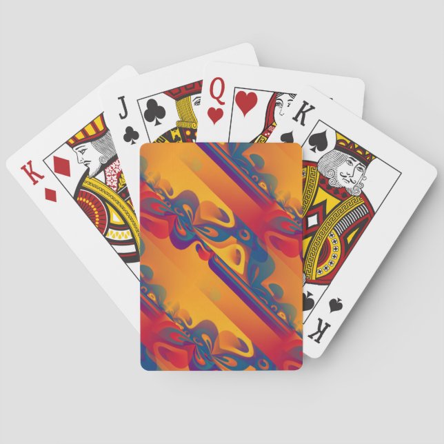Jeu De Cartes Conception graphique transparente - jaune rouge I (dos)