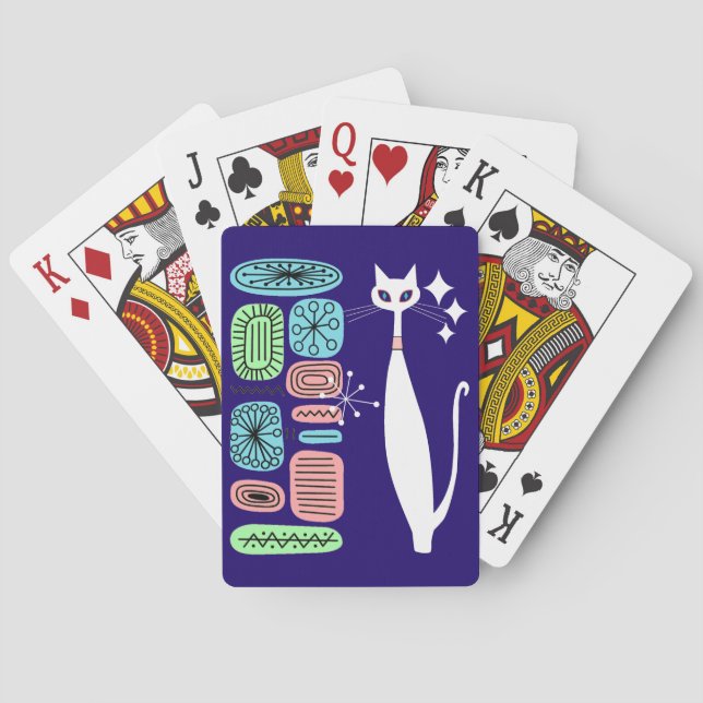 Jeu De Cartes Conception moderne Cool Cat Mid Century (dos)