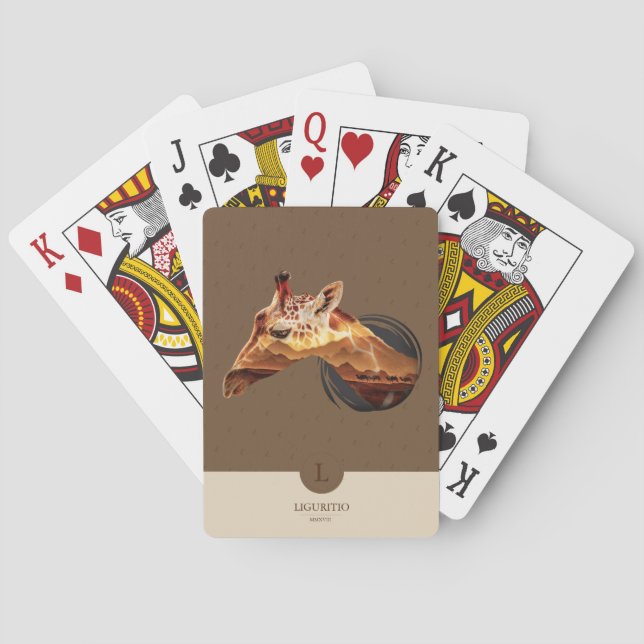 Jeu De Cartes Conception personnalisée de girafe de désert (dos)